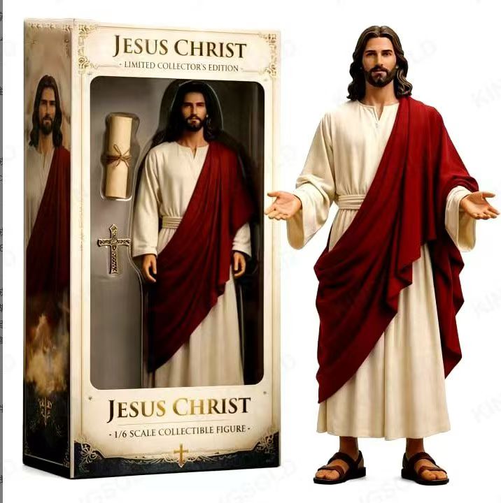 Jesus Christ 1/6 Scale Collectible Figure - 12" Lifelike Inspirational Statue with Fabric Robe & Accessories, Limited Collector's Edition Religious Figure for Home Decor, Church Gift, Devotional Display